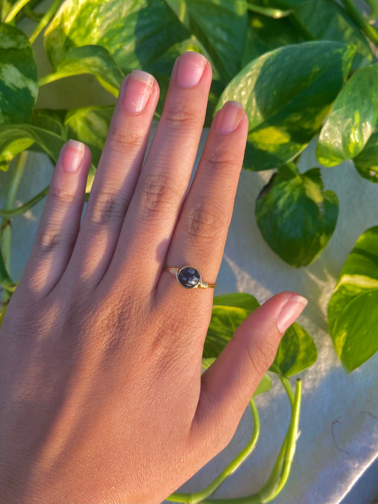 Snowflake Obsidian Ring