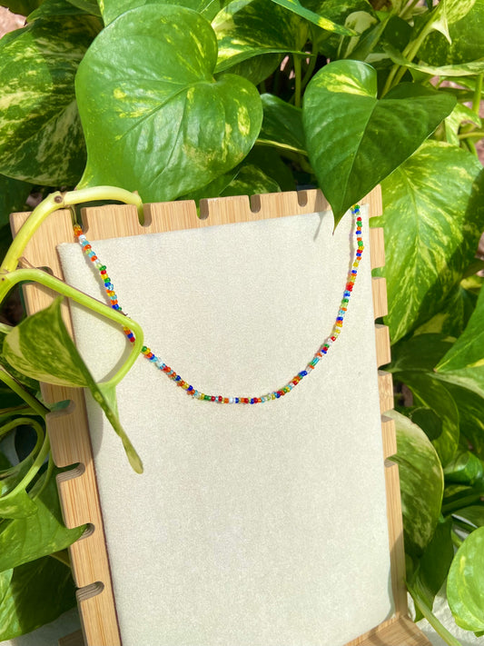 Rainbow Beaded Choker
