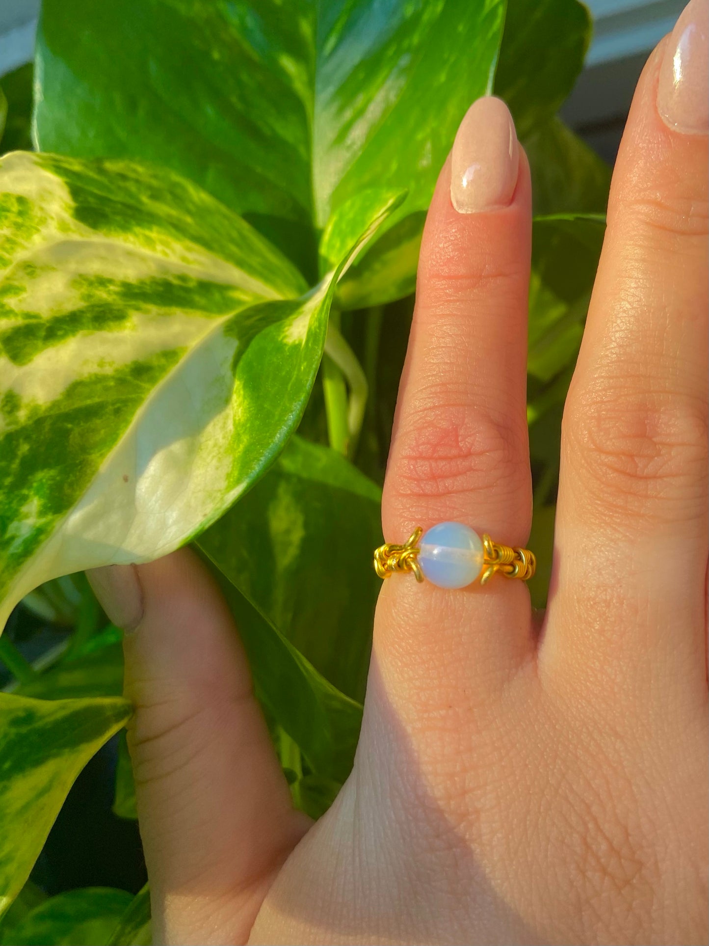 Opalite Double Band Wire Ring