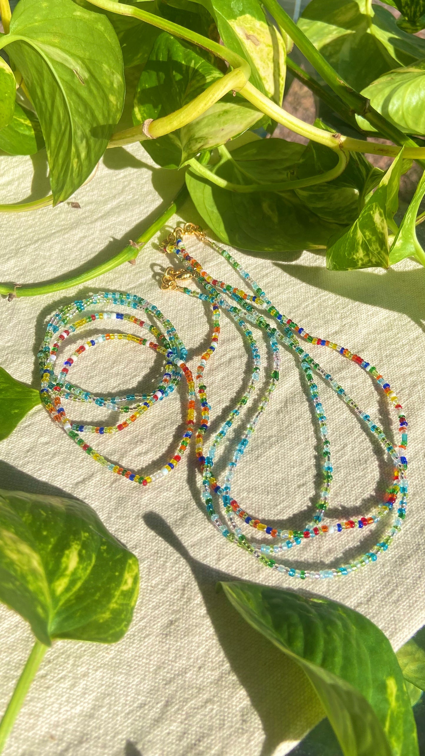 Rainbow Beaded Choker