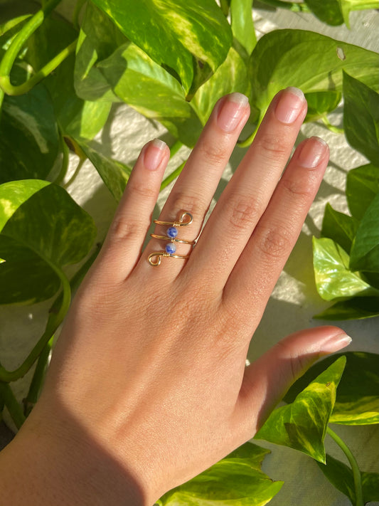 Sodalite Double Band Wire Ring