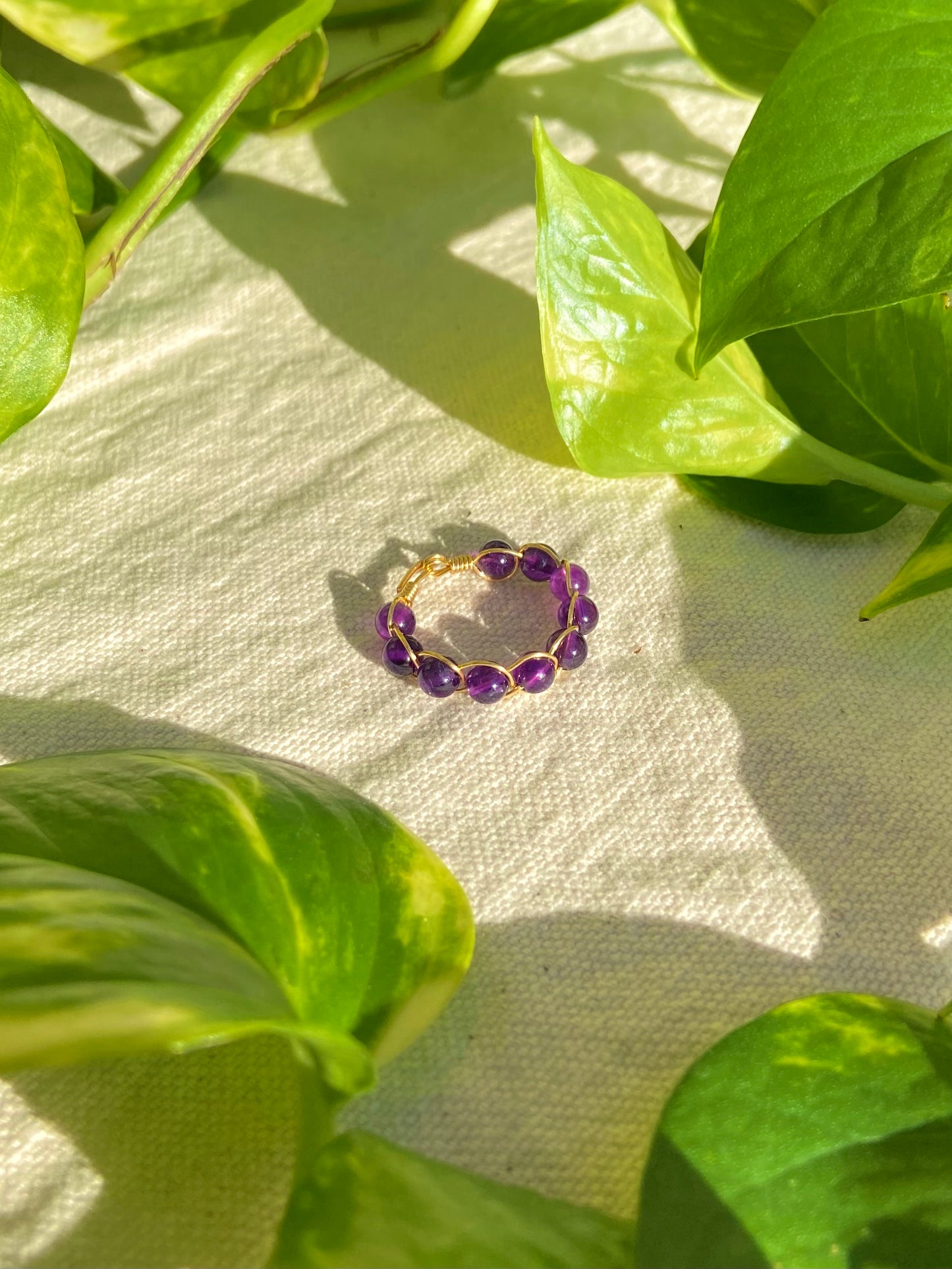 Amethyst Braided Wire Ring