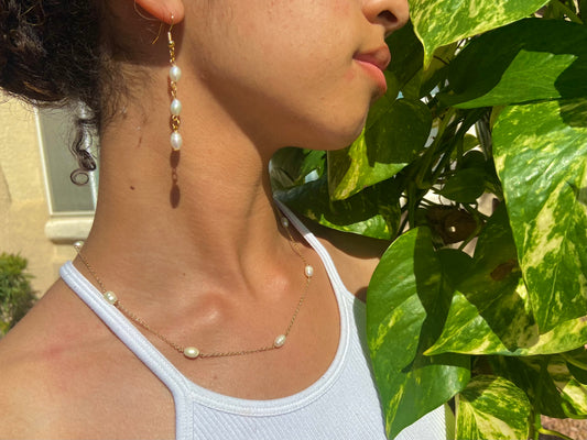 Triple Pearl Earrings