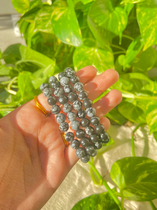Snowflake Obsidian Bracelet