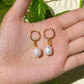 Freshwater Rice Pearl Hoop Earrings